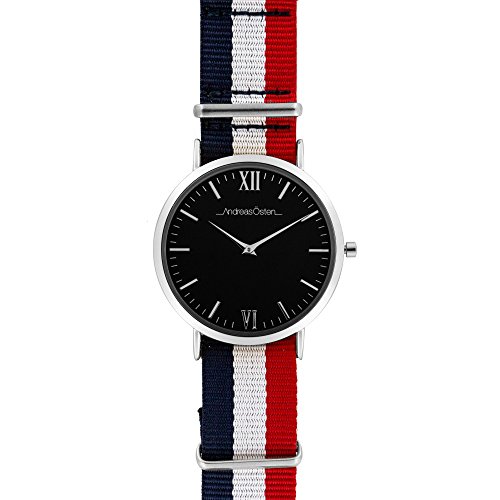 Andreas Osten Unisex Analog Quarz Uhr mit Nylon Armband AO-100 von Andreas Osten