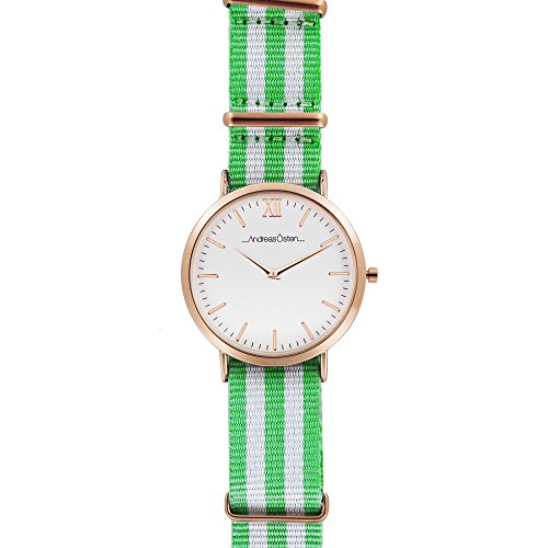 Andreas Osten Unisex Analog Quarz Uhr mit Nylon Armband AO-22 von Andreas Osten