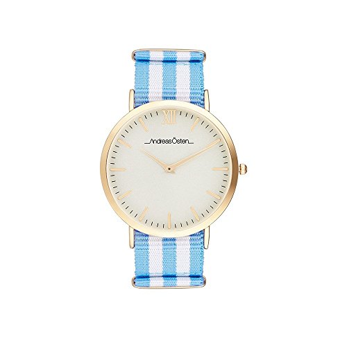 Andreas Osten Unisex Analog Quarz Uhr mit Nylon Armband AO-39 von Andreas Osten