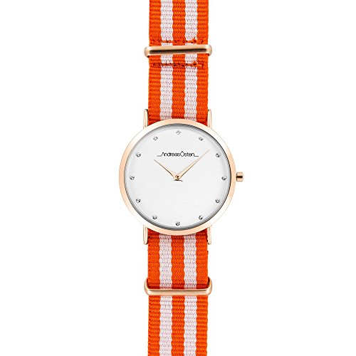 Andreas Osten Unisex Analog Quarz Uhr mit Nylon Armband AO-43 von Andreas Osten
