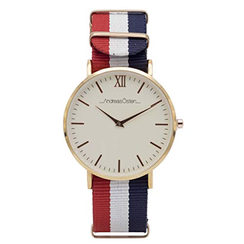 Andreas Osten Unisex Analog Quarz Uhr mit Nylon Armband AO-65 von Andreas Osten