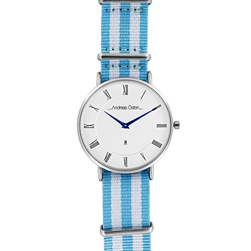Andreas Osten Unisex Analog Quarz Uhr mit Nylon Armband AO-83 von Andreas Osten