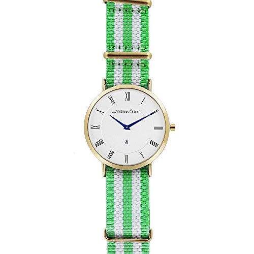 Andreas Osten Unisex Analog Quarz Uhr mit Nylon Armband AO-84 von Andreas Osten