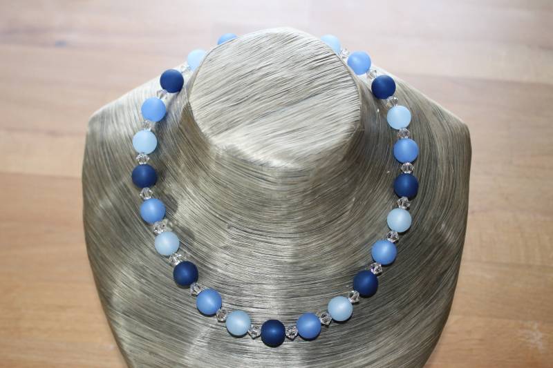 Polariskette Blaue-Kette Polaris Collier Mit Strahlenden Swarovski® Perlen, Handmade Unikat von AndreasParadies