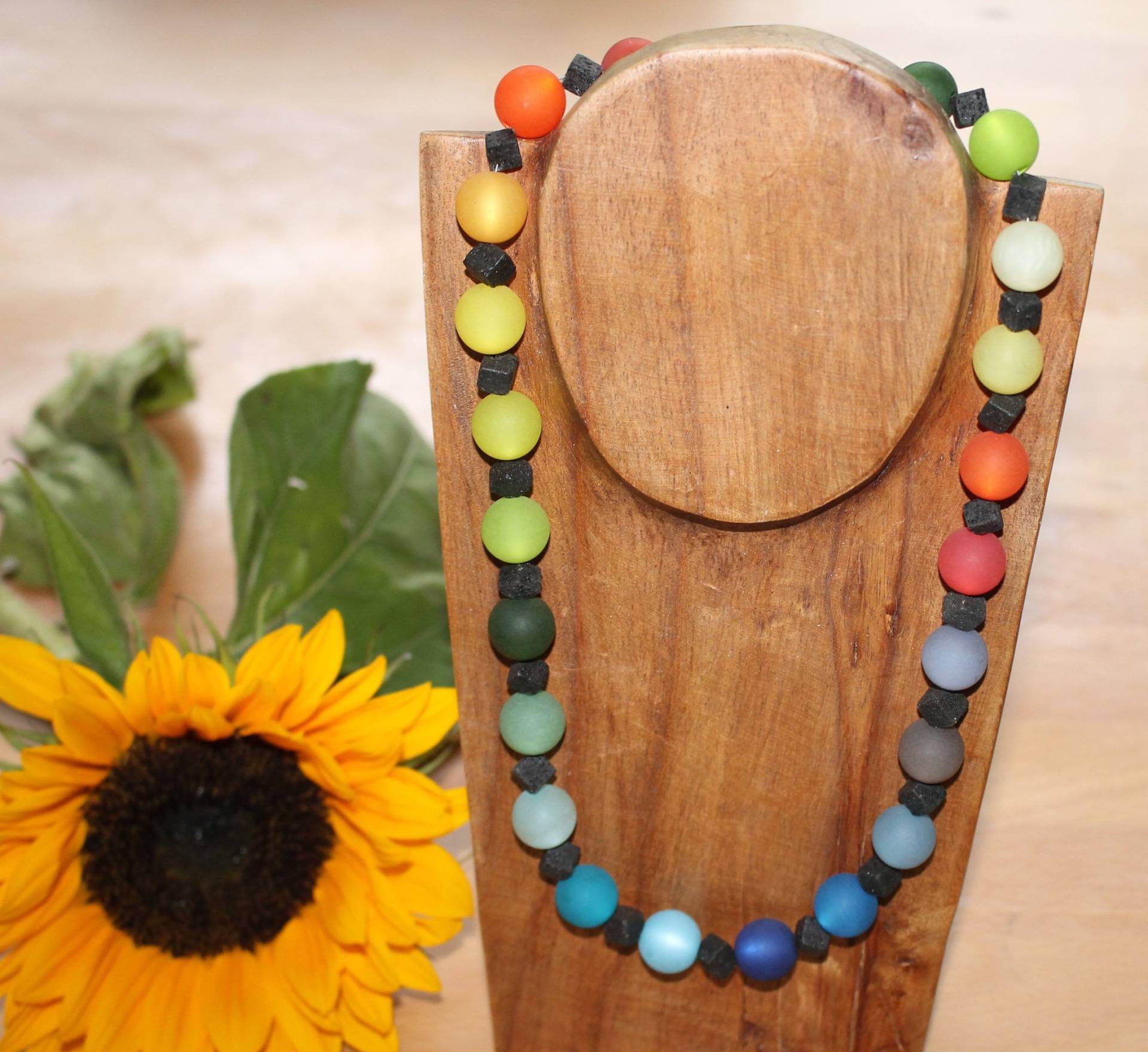 Polariskette in Regenbogenfarben Mit Lava Würfeln, Bunte Polarisperlenkette, Handmade Unikat Polariskette in Regenbogenfarben Mit Lava Würfeln, Bunte Polarisperlenkette, Handmade Unikat von AndreasParadies