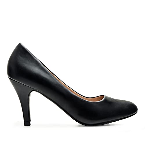 Andrés Machado - Elegante Business Pumps aus Lederimitat für Damen mit 9,5 cm Absatz – AM422 – High-Heels hohe Damenschuhe für den Sommer – Schwarz Größe EU 34 von Andrés Machado