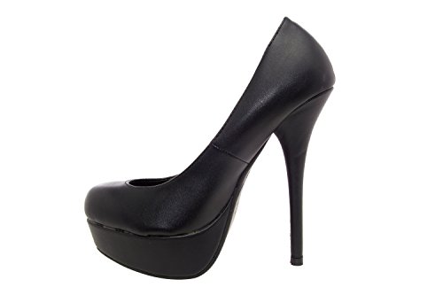 Andres Machado - AM453 - Wunderschöne High Heels mit Plateau aus verschiedenen Materialien.EU 32 bis 45, Soft Schwarz, 45 EU von Andrés Machado