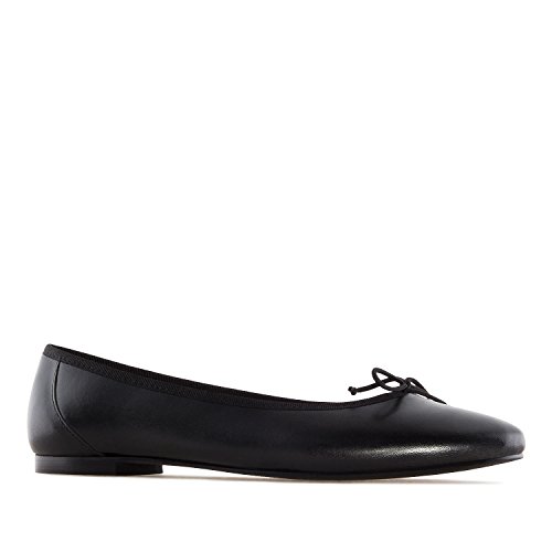 Andrés Machado - Elegante Ballerinas für Damen Junge Frauen aus Leder – Marta – Bequeme Damenschuhe für den Sommer Loafer Slipper mit flachem Absatz– Schwarz EU 44 von Andrés Machado