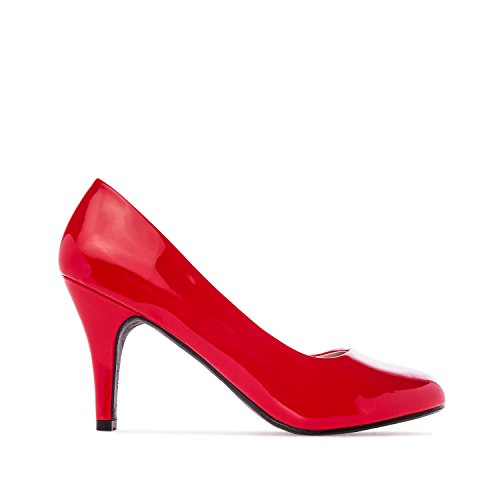 Andrés Machado - Damen Elegante Lackleder Pumps mit 9,5 cm Absatz - AM422 - Damen Sommer High Heels - Kleines Modell - Rotes Lackleder Größe EU 38 von Andrés Machado
