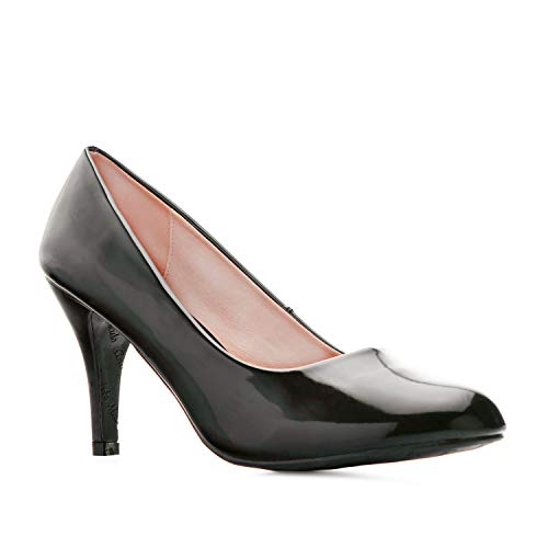 Andrés Machado - Damen Elegante Lackleder Pumps mit 9,5 cm Absatz - AM422 - Damen Sommer High Heels - Kleines Modell - Schwarzes Lackleder - Größe EU 42 von Andrés Machado
