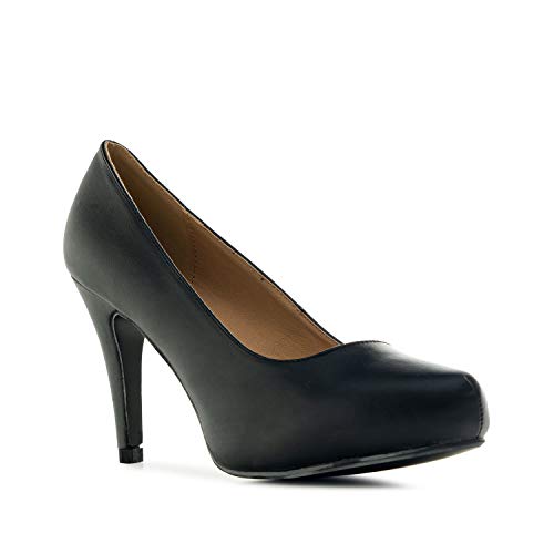 Andrés Machado - Elegante Business Pumps aus Lederimitat für Damen mit 9,5 cm Absatz – AM293 – High-Heels hohe Damenschuhe für den Sommer –Schwarz Größe EU 34 von Andrés Machado