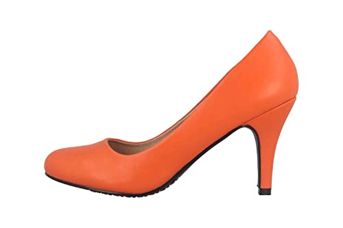 Andres Machado - Elegante Pumps aus orangem Lederimitat, Soft Terrakotta, 43 EU von Andrés Machado