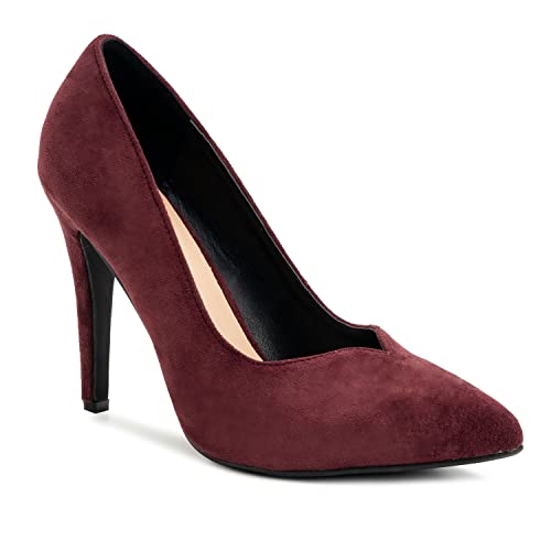 Andrés Machado - Elegante Pumps für Damen und Jugendliche - AM5584 - Damen Pumps Kunstleder High Heels mit spitzer Schuhspitze - Burgunderrot EU 33 von Andrés Machado