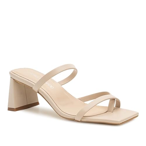 Andrés Machado - Elegante Sandaletten für Damen Junge Frauen aus Leder – Evelin – Bequeme Sandalen mit flachem Absatz Pantoletten Mules für den Sommer – Beige EU 41 von Andrés Machado
