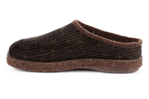 Andrés Machado - Hausschuhe für Damen/Herren für Sommer und Winter für drinnen und draußen – Unisex Puschen - AM001 – Pantoffeln aus Filz mit Rutschfester Gummisohle – Kord Braun, EU 50 von Andrés Machado