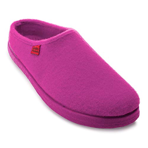 Andrés Machado - Hausschuhe für Damen / Herren für Herbst – Unisex Puschen für drinnen und draußen - AM001 – Pantoffeln aus Filz mit rutschfester Gummisohle – Pink, EU 35 von Andrés Machado