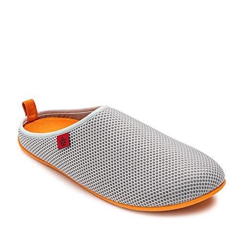 Andrés Machado - Hausschuhe für Damen – Frühling Sommer – Dynamic – Unisex Slipper - atmungsaktive Netzstruktur – rutschfeste Gummisohle herausnehmbares Fußbett - Grau Orange EU 38 von Andrés Machado