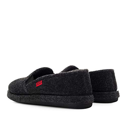 Andrés Machado - Hausschuhe für Damen für Frühling – Unisex Slipper für drinnen und draußen - AM002 – Schlappen aus Filz mit Rutschfester Gummisohle und geschlossener Hacke – Schwarz, EU 34 von Andrés Machado