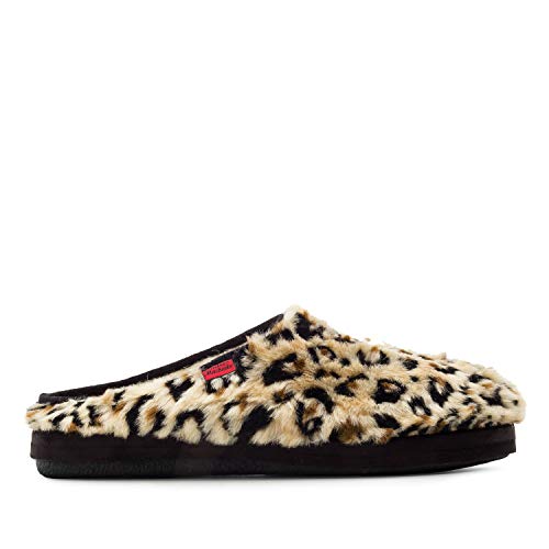 Andrés Machado - Hausschuhe für Damen für Frühling und Herbst – Unisex Puschenr für drinnen und draußen - AM001 – Pantoffeln aus Filz mit Rutschfester Gummisohle – Leopard, EU 41 von Andrés Machado