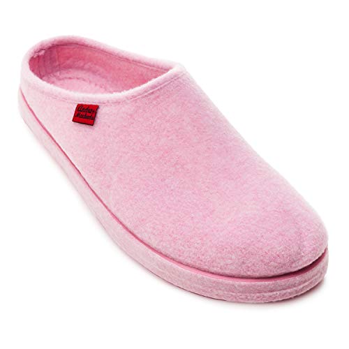 Andrés Machado - Hausschuhe für Damen für Frühling und Herbst – Unisex Puschenr für drinnen und draußen - AM001 – Pantoffeln aus Filz mit Rutschfester Gummisohle – Rosa, EU 41 von Andrés Machado