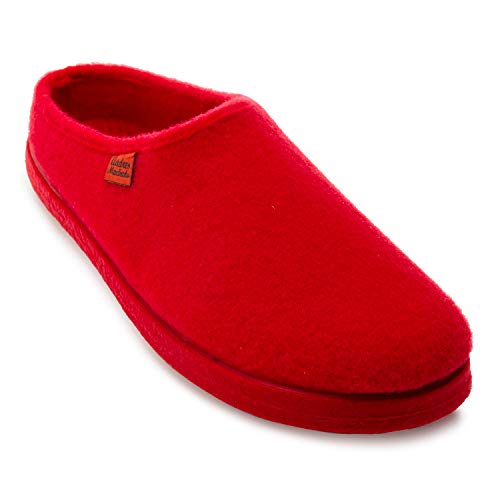 Andrés Machado - Hausschuhe für Damen für Herbst – Unisex Slipper für drinnen und draußen - AM001 – Pantoffeln aus Filz mit rutschfester Gummisohle – Rot, EU 39 von Andrés Machado