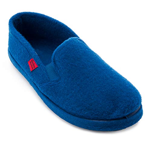 Andrés Machado - Hausschuhe für Damen für Herbst – Unisex Slipper für drinnen und draußen - AM002 – Pantoffeln aus Filz mit Rutschfester Gummisohle und geschlossener Hacke – Blau, EU 39 von Andrés Machado