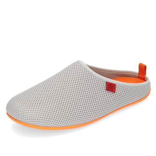 Andrés Machado - Hausschuhe für Herren – Frühling Sommer – DYNAMIC – Unisex Pantoffeln - atmungsaktive Netzstruktur – rutschfeste Gummisohle herausnehmbares Fußbett - Grau Orange EU 49 von Andrés Machado