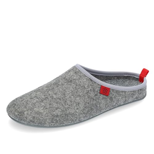 Andrés Machado - Hausschuhe für Herren - Sommer - Dynamic – Unisex Pantoffeln – Wolle und Filz – rutschfeste Gummisohle und herausnehmbares Fußbett - Grau EU 43 von Andrés Machado