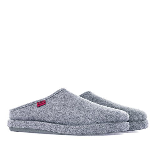 Andrés Machado - Hausschuhe für Herren für Sommer – Unisex Slipper - AM001 für drinnen und draußen – Pantoffeln aus Filz mit Rutschfester Gummisohle – Grau, EU 42 von Andrés Machado