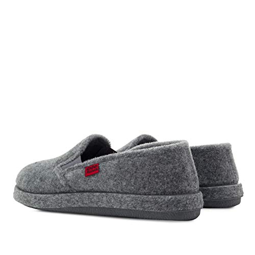 Andrés Machado - Hausschuhe für Herren für Sommer – Unisex Slipper - AM002 für drinnen und draußen – Pantoffeln aus Filz mit Rutschfester Gummisohle und geschlossener Hacke – Grau, EU 42 von Andrés Machado