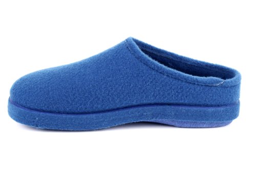 Andrés Machado - Hausschuhe für für Herren für Sommer – Unisex Slipper für drinnen und draußen - AM001 – Schlappen aus Filz mit Rutschfester Gummisohle – Blau, EU 46 von Andrés Machado