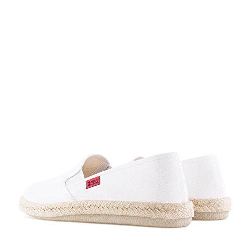 Andrés Machado - Leinenschuhe für Damen und Herren – AM500 - für den Sommer – Unisex Hausschuhe – Slipper aus Leinen mit Rutschfester Gummisohle und Jute – Weiß, EU 43 von Andrés Machado