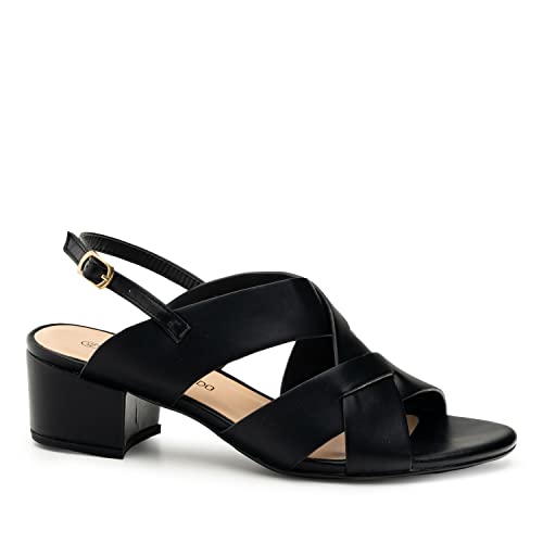 Andrés Machado – Sandalen mit flachem Absatz für Damen und junge Frauen – AM5568 – SS22 – Damenschuhe Sandaletten für den Sommer aus Lederimitat - Schwarz, EU 33 von Andrés Machado