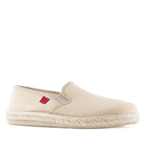 Andrés Machado - Slipper für Damen und Herren – AM500 - Mokassins für den Sommer – Unisex Hausschuhe – Espadrilles aus Leinen mit Rutschfester Gummisohle und Jute – Beige, EU 50 von Andrés Machado
