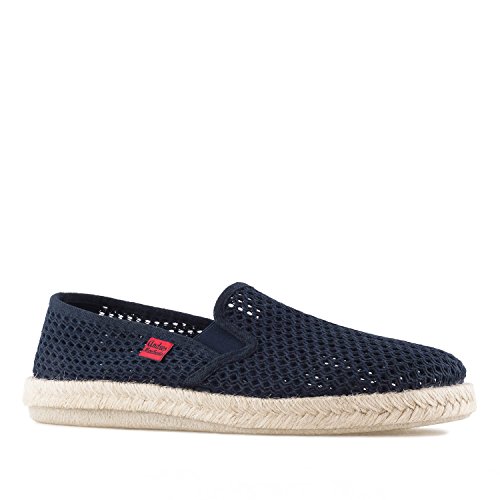 Andrés Machado - Slipper für Damen und Herren – AM500 - Mokassins für den Sommer – Unisex Hausschuhe – Espadrilles aus Leinen mit Rutschfester Gummisohle und Jute – Netz Dunkelblau, EU 46 von Andrés Machado