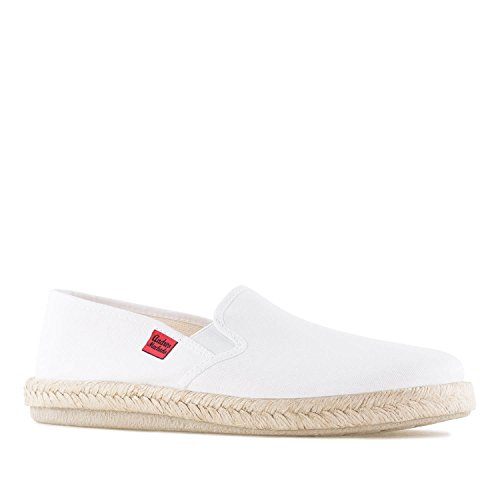 Andrés Machado - Slipper für Damen und Herren – AM500 - Mokassins für den Sommer – Unisex Hausschuhe – Espadrilles aus Leinen mit Rutschfester Gummisohle und Jute – Weiß, EU 46 von Andrés Machado