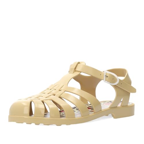 Andrés Machado - Strandschuhe - Widerstandsfähiges PVC - Schnallenverschluss - Für den Strand und den Fluss - Sommersandalen für Teenager - Farbe Leopard beige - Größe 38 EU von Andrés Machado