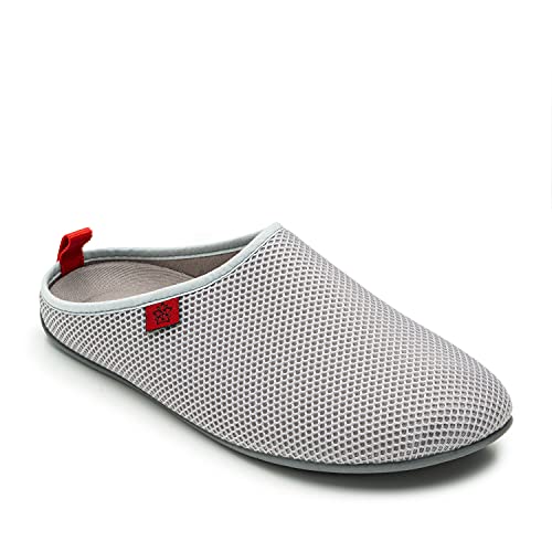 Andrés Machado - Hausschuhe für junge Männer – Frühling Sommer – DYNAMIC – Unisex Slipper - atmungsaktive Netzstruktur – rutschfeste Gummisohle herausnehmbares Fußbett - Grau EU 50 von Andrés Machado