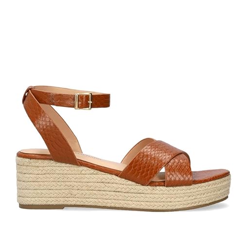 Andrés Machado - Zapato de cuña de verano para mujer con plataforma de yute - AM6039- Cuñas cierre hebilla -Marrón, EU 34 von Andrés Machado