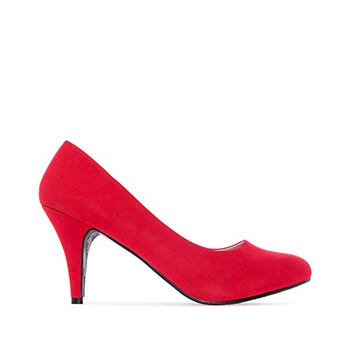 Elegante Pumps aus Nubukleder in Rot. Gr. 36 von Andrés Machado