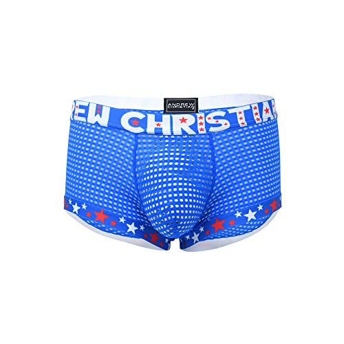 Andrew Christian Almost Naked Mesh Boxer Blau M von Andrew Christian