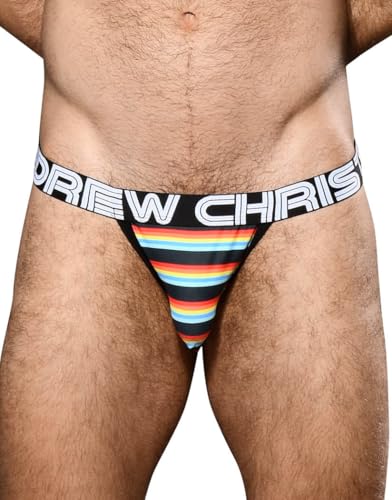 Andrew Christian California Stripe Jock w/Almost Naked® - Schwarz - 1 x Größe L von Andrew Christian