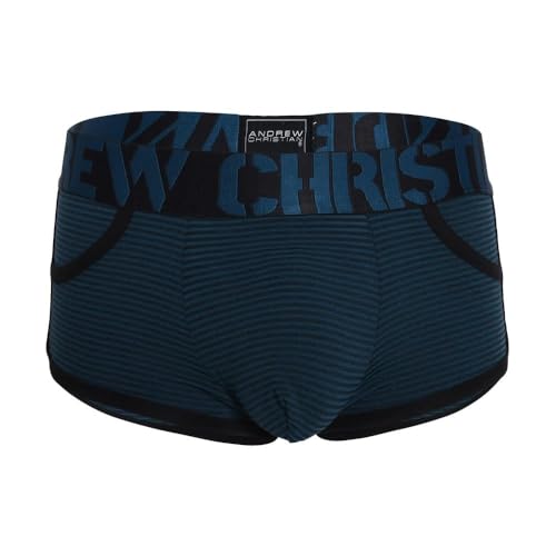 Andrew Christian Hanover Stripe Pocket Boxer w/Almost Naked® - Blau - 1 x Größe M von Andrew Christian