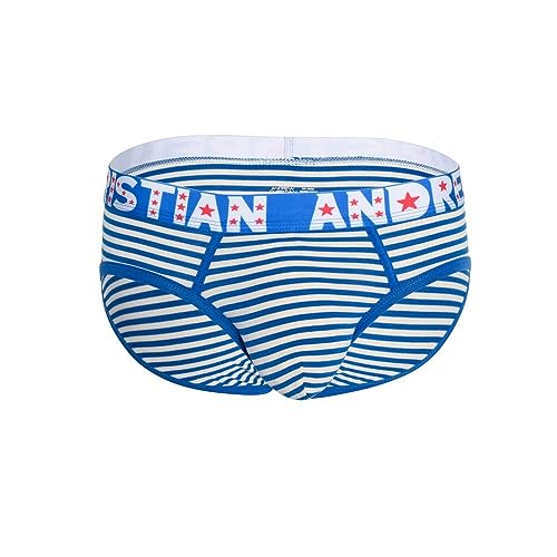 Andrew Christian - Männer Unterwäsche - Herren Slip - Sky Stripe Brief w/Almost Naked® - Blau - 1 x Größe M von Andrew Christian