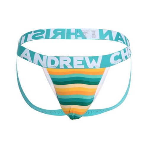 Andrew Christian - Männer Jockstrap Unterwäsche - Riviera Stripe Jock w/Almost Naked® - 1x Größe L von Andrew Christian