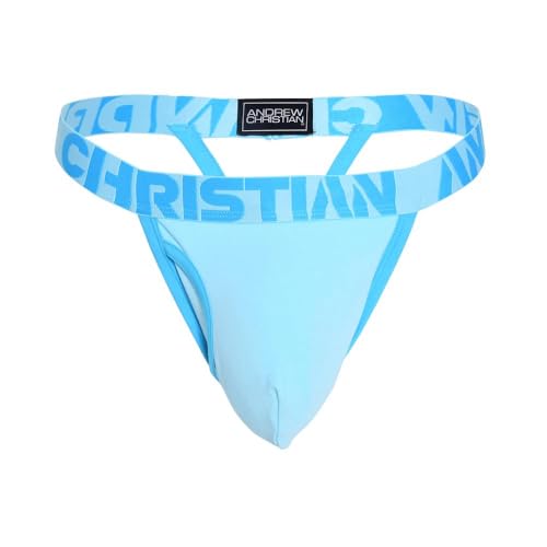 Andrew Christian - Männer Thongs Unterwäsche - Fly Y-Back Thong w/Almost Naked® Sky Blue - 1x Größe L von Andrew Christian