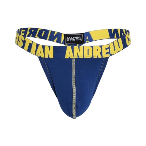 Andrew Christian - Männer Thongs Unterwäsche - Happy G-String w/Almost Naked® Blau - 1x Größe L von Andrew Christian