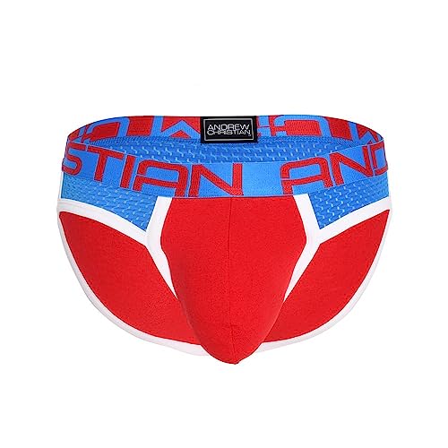 Andrew Christian - Männer Unterwäsche - Herren Slip - Show-IT® Sports Mesh Brief Red/Elect Blue - Rot - 1 x Größe M von Andrew Christian