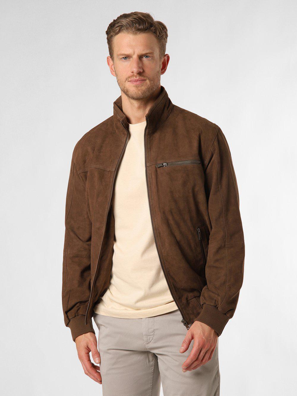 Andrew James Lederjacke Herren, braun von Andrew James