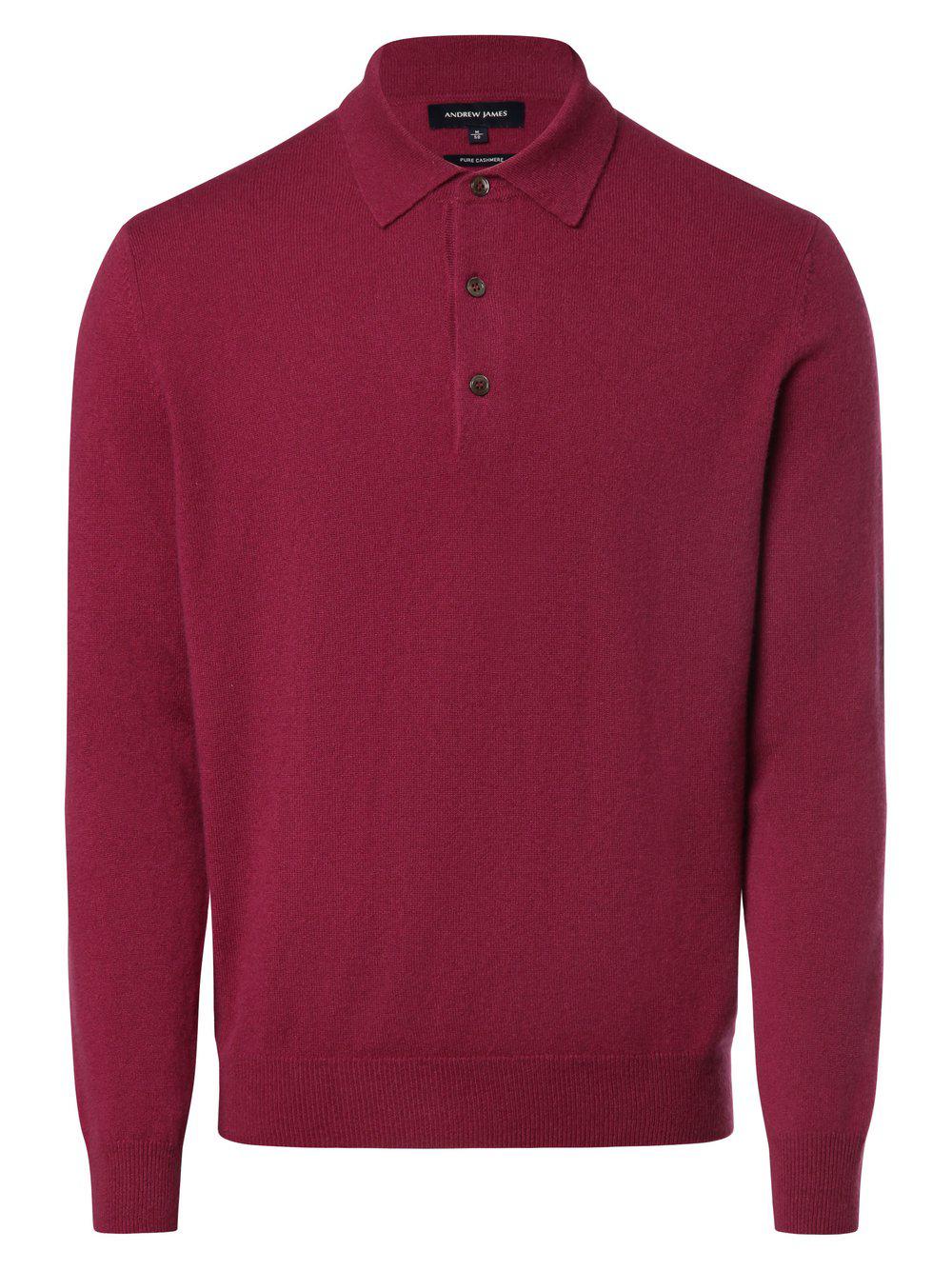 Andrew James Pure Cashmere Pullover Herren, fuchsia von Andrew James